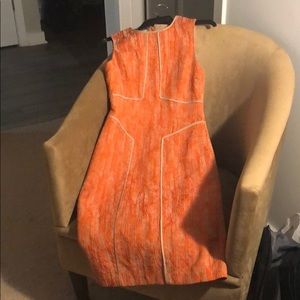 Cream and orange print Anne Klein dress